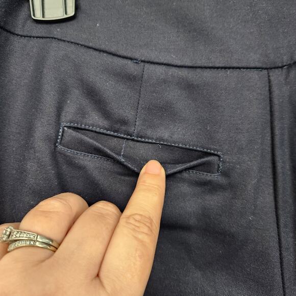 CAbi Navy Mariner High Rise Trouser Pants Flare Leg Nautical #5077 Women's 2 - Picture 8 of 10